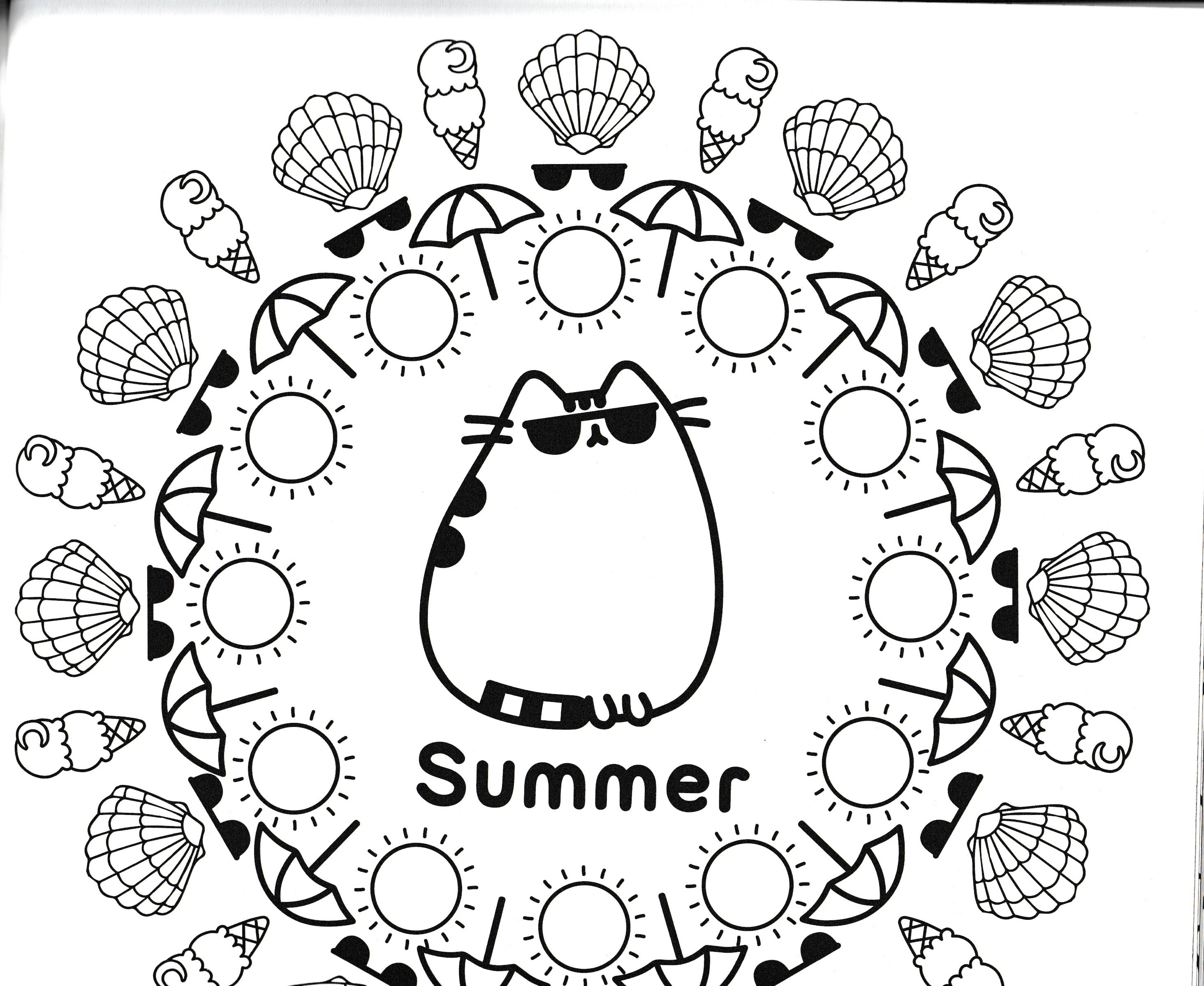 Colouring page: Summer cat