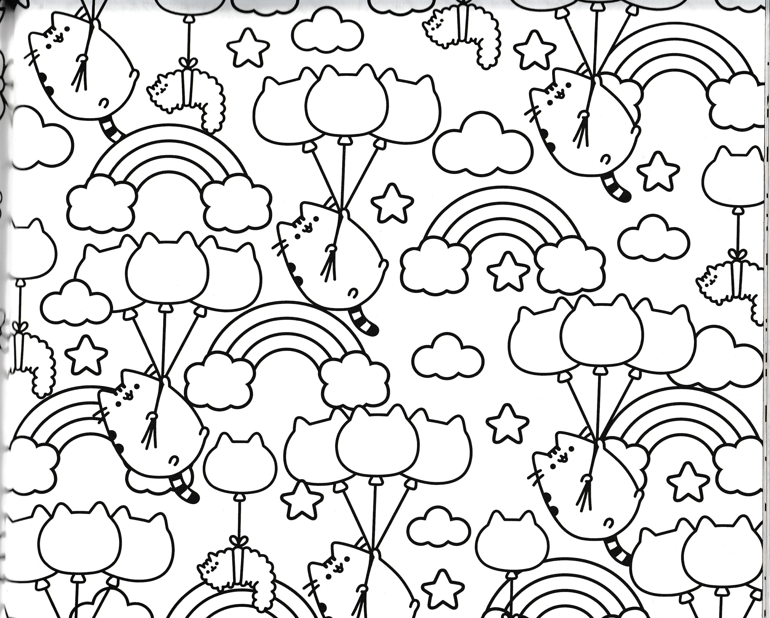 Colouring page: Balloons & rainbows